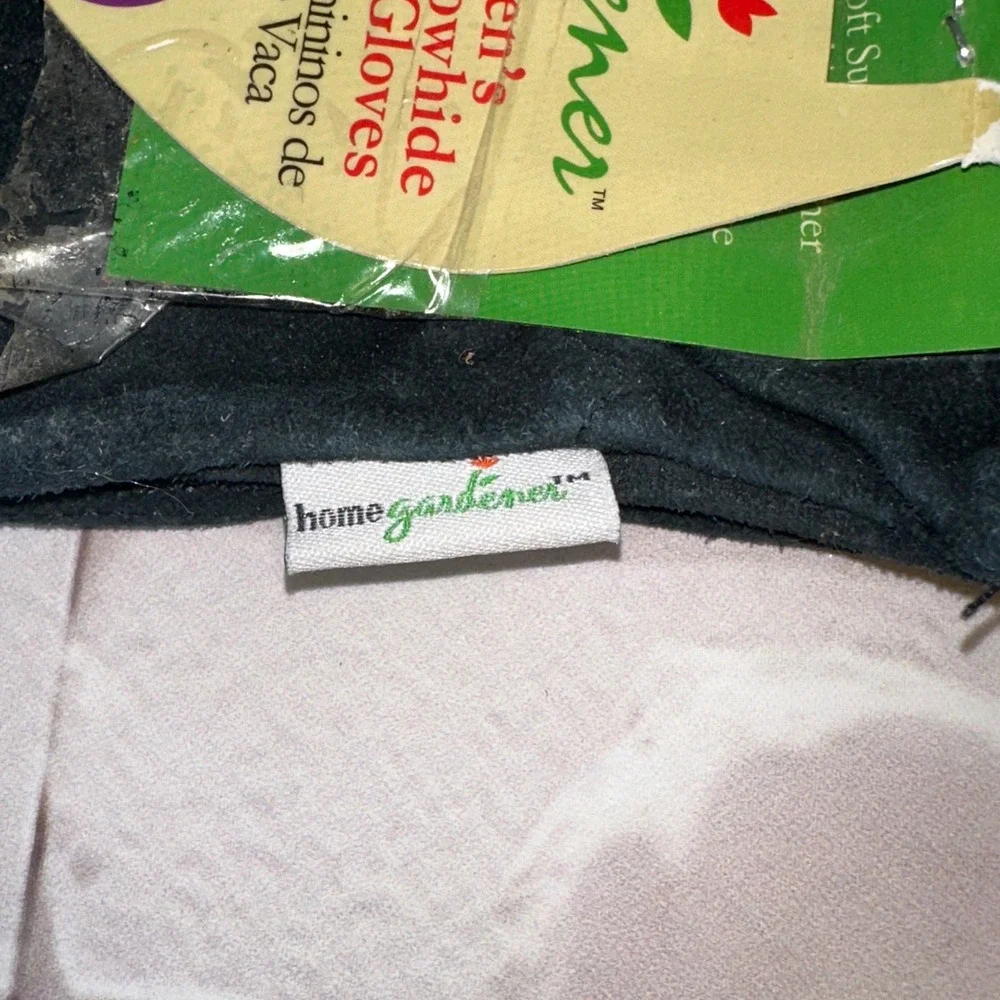 Home Gardener Womens Suede Cowhide Leather Gardening Work‎ Gloves Black NWT